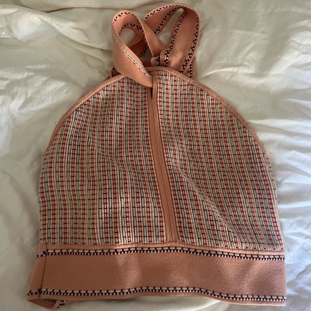 Club Monaco Pink and Cream Halter Top